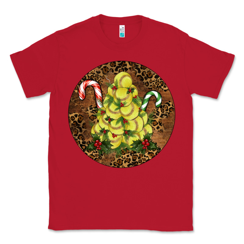 Softball Leopard Christmas Classic Tee by RanaPortraitStore | Teevron