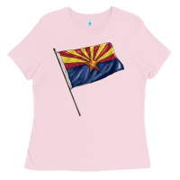 Bubblegum Pink arizona flag Ladies Tee - BarkalooDesign
