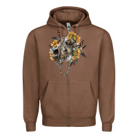 Chestnut Boho wolf skull Zipper Hoodie - RanaPortraitStore