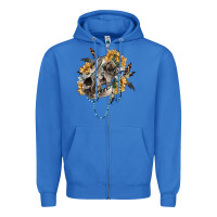 True Royal Boho wolf skull Zipper Hoodie - RanaPortraitStore