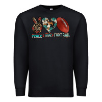 Black peace love football Premium Sweatshirt - CowhideDigitalArt