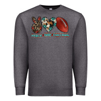 Charcoal Heather peace love football Premium Sweatshirt - CowhideDigitalArt