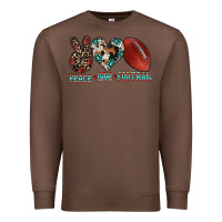 Chestnut peace love football Premium Sweatshirt - CowhideDigitalArt