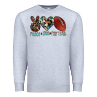 Heather Grey peace love football Premium Sweatshirt - CowhideDigitalArt