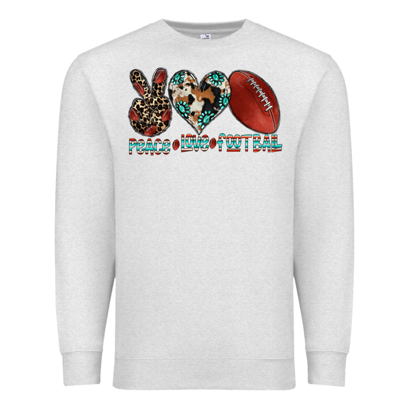 Peace Love Football Premium Sweatshirt by CowhideDigitalArt | Teevron
