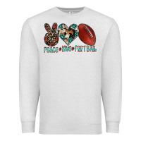 Oatmeal Heather peace love football Premium Sweatshirt - CowhideDigitalArt