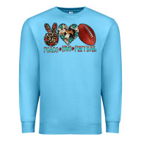 Ocean Blue peace love football Premium Sweatshirt - CowhideDigitalArt