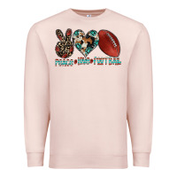 Pale Pink peace love football Premium Sweatshirt - CowhideDigitalArt