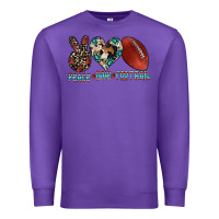 Purple peace love football Premium Sweatshirt - CowhideDigitalArt