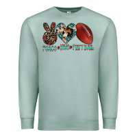 Seafoam peace love football Premium Sweatshirt - CowhideDigitalArt