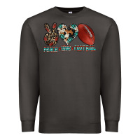 Smoke peace love football Premium Sweatshirt - CowhideDigitalArt