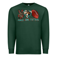 Sports Green peace love football Premium Sweatshirt - CowhideDigitalArt