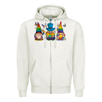 Oatmeal Heather pride gnomies Zipper Hoodie - texasbilliewilder