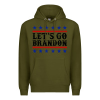 Army Green Let's Go Brandon American Flag Premium Hoodie - Jasminsmagicworld