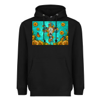 Black bull skull cross skinny metal can holder Heavyweight Hoodie - HRA Design Shop