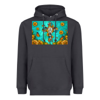 Smoke bull skull cross skinny metal can holder Heavyweight Hoodie - HRA Design Shop
