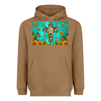 Toasted Coconut bull skull cross skinny metal can holder Heavyweight Hoodie - HRA Design Shop