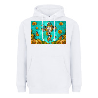 White bull skull cross skinny metal can holder Heavyweight Hoodie - HRA Design Shop