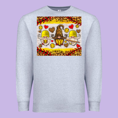 Softball Gnome Premium Sweatshirt Designed By Hra Design Shop