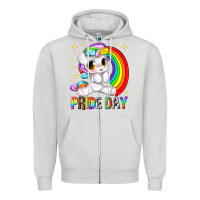 Dove Grey pride day Zipper Hoodie - texasbilliewilder