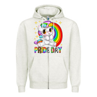 Oatmeal Heather pride day Zipper Hoodie - texasbilliewilder