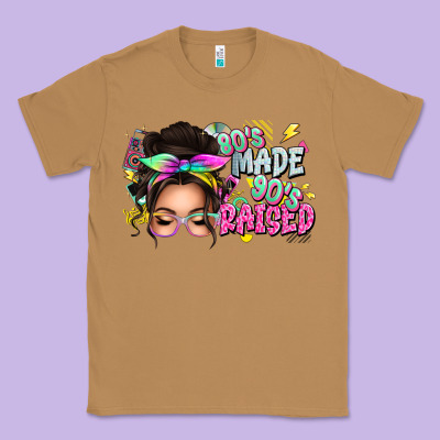 80s Made 90s Raised Messy Bun Classic Tee Designed By Texasbilliewilder