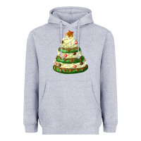 Heather Grey white christmas cookie cake Heavyweight Hoodie - FaDigitalArtStudio