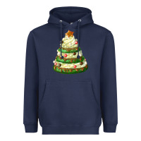 Navy white christmas cookie cake Heavyweight Hoodie - FaDigitalArtStudio