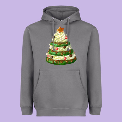 White Christmas Cookie Cake Heavyweight Hoodie Designed By Fadigitalartstudio
