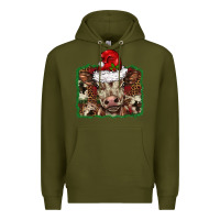 Army Green Christmas background baby calf Premium Hoodie - BarkalooDesign