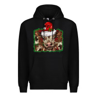 Black Christmas background baby calf Premium Hoodie - BarkalooDesign