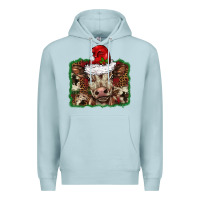 Blue Mist Christmas background baby calf Premium Hoodie - BarkalooDesign