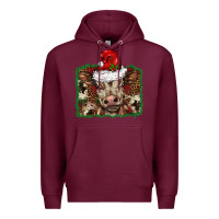 Burgundy Christmas background baby calf Premium Hoodie - BarkalooDesign