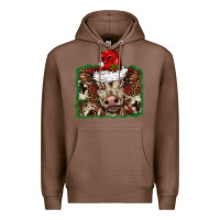 Chestnut Christmas background baby calf Premium Hoodie - BarkalooDesign