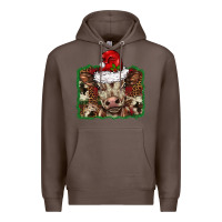 Coffee Christmas background baby calf Premium Hoodie - BarkalooDesign