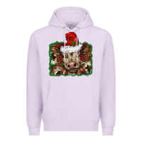 Lilac Christmas background baby calf Premium Hoodie - BarkalooDesign