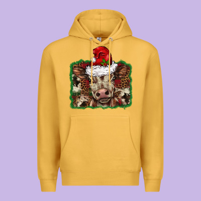 Christmas Background Baby Calf Premium Hoodie Designed By Barkaloodesign