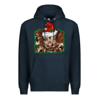 Navy Christmas background baby calf Premium Hoodie - BarkalooDesign