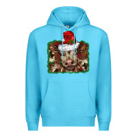 Ocean Blue Christmas background baby calf Premium Hoodie - BarkalooDesign