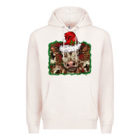 Pale Pink Christmas background baby calf Premium Hoodie - BarkalooDesign