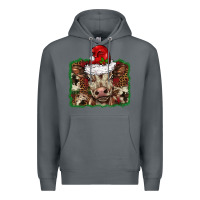 Rock Christmas background baby calf Premium Hoodie - BarkalooDesign