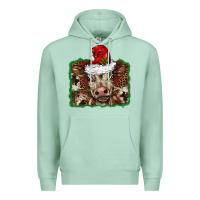 Seafoam Christmas background baby calf Premium Hoodie - BarkalooDesign
