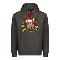 Smoke Christmas background baby calf Premium Hoodie - BarkalooDesign