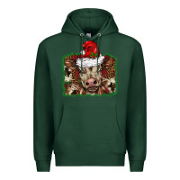Sports Green Christmas background baby calf Premium Hoodie - BarkalooDesign