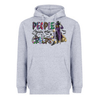 Heather Grey people give me the creeps Heavyweight Hoodie - CowhideDigitalArt