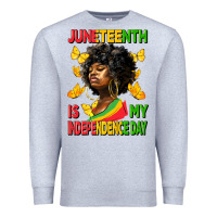 Heather Grey juneteenth is my independence day Premium Sweatshirt - HRA Design Shop