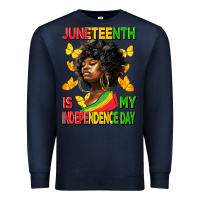 Navy juneteenth is my independence day Premium Sweatshirt - HRA Design Shop