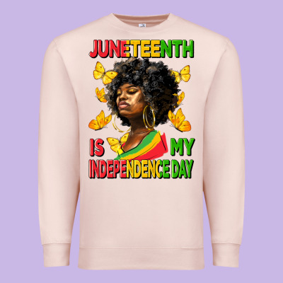Juneteenth Is My Independence Day Premium Sweatshirt Designed By Hra Design Shop