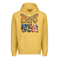 Antique Gold Western God Bless The USA Premium Hoodie - LillyAllenDesigns