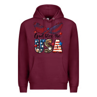 Burgundy Western God Bless The USA Premium Hoodie - LillyAllenDesigns